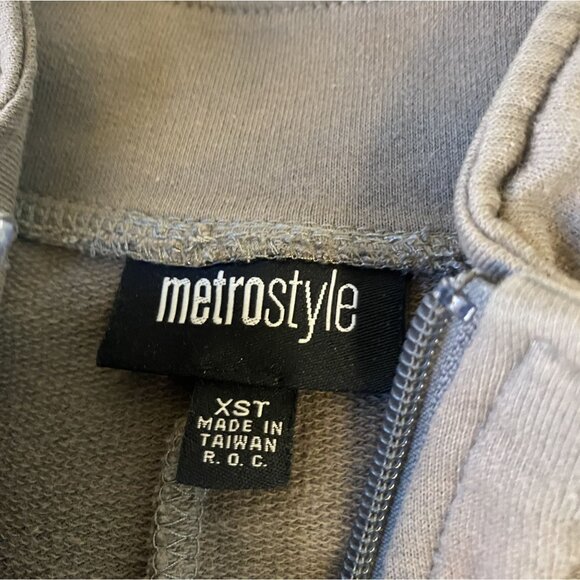 Vintage Y2K Metro Style Tall Brown Neon Trim Full Zip Jacket Activewear - Picture 7 of 10